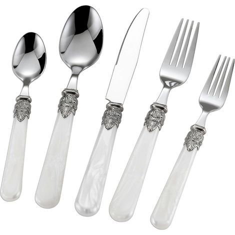 Ensemble de couverts en acier inoxydable 18/10, 5 pièces (Ensemble de couverts White Pearl 5 pièces) (1/5)