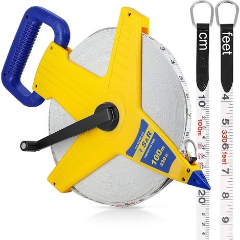 100 m Surveyor Tape Measure Fibreglass Decametre 100 m/13 mm Flexometer. (1/5)