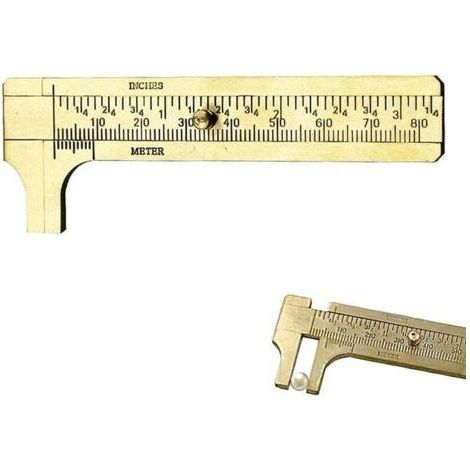 Vernier Caliper, Mini Vernier Caliper, Brass Vernier Caliper, Double Scale Vernier Caliper, for Precision Exterior Measurements, 80mm (1/4)