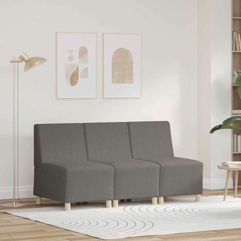 Modulares Armfreies Sofa 3 pcs Hellgrau 55 x 74 x 82 cm