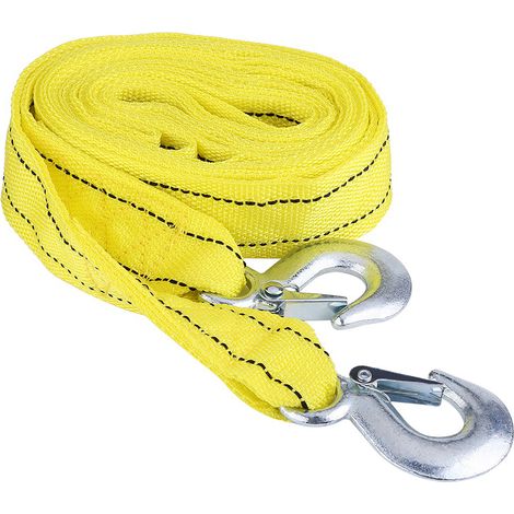 Câble de remorquage pour remorque de voiture de 4 mètres de long et supportant une charge de 5 tonnes, avec crochet, outil pour véhicule d'urgence (1/5)