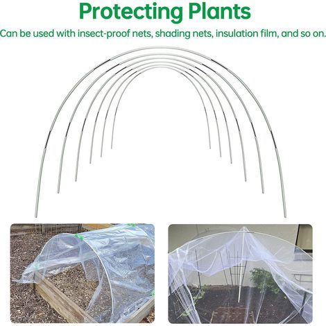 Ensemble de 30 pièces pour serre tunnel de plantation, comprenant 6 arches de jardin, en fibre et plastique. (1/5)
