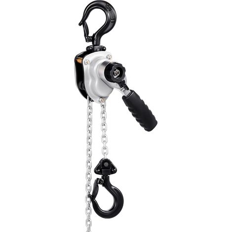 Treuil à levier manuel 250KG 1/4T capacité lourde 3M chaîne en acier allié G80 crochets rotatifs pour entrepôt construction garage (1/5)
