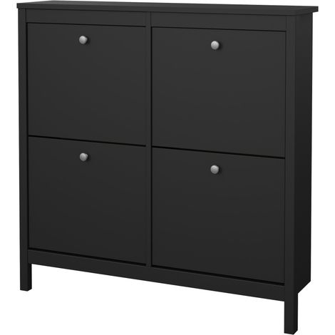 Madrid Schuhschrank 4 Klaptüren schwarz matt. (1/5)