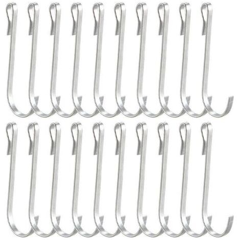20 Pièces Petit Crochet S de Suspension, Crochet S Acier Inoxydable, Crochet Multifonctions, Mini Crochet en S, Petit Crochet Plat, pour Salle de Bains Chambre Bureau Cuisine (Argent) (1/4)