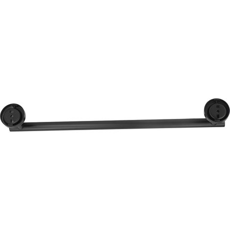 Barre porte-serviettes en acier inoxydable 304, 45 cm, noir mat, sans perçage, à une seule barre, fixation murale. (1/5)