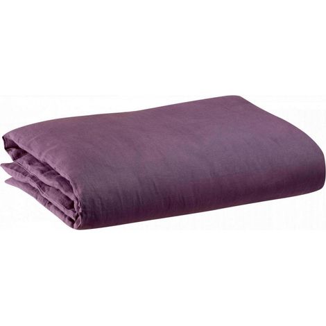 VIVARAISE - Housse de couette Zeff en lin 100% - Couleur Raisin - Taille 260 x 240 cm