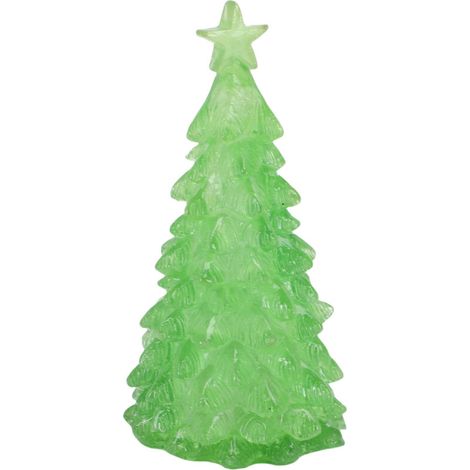 Decorazione natalizia illuminata per albero di Natale, decorazione da tavolo in resina alimentata a batteria per casa delle bambole in scala 1/12, verde -Crezuo