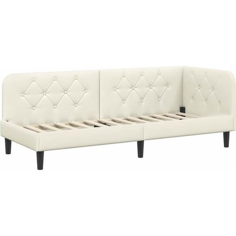 Maison Exclusive - Cornice del letto ad angolo Crema 80 x 200 cm Velluto