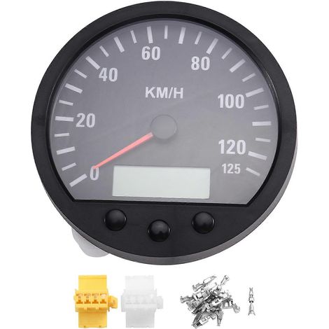 Capteur auto est 140mm Diameter Truck Speedometer Odometer 0 – 125km/H with Backlight 9 – 36V (1/5)