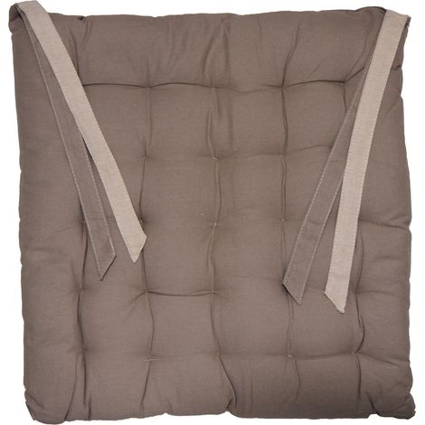 Galette de Chaise épaisse et matelassée VALAYANS Beige foncé 40x40 cm