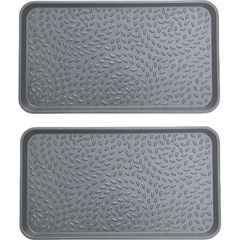 Grand bac à chaussures pour étagère à chaussures d'extérieur - Bac de récupération en plastique - Bac d'égouttement et bac plat en plastique - Tapis élégant - Bac de récupération en plastique (gris) (1/5)