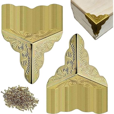 Treppenstaubschutz für Holzstufen, 100 Stück Vintage-Treppenstaubschutz, Treppeneckenstaubschutz mit Schrauben, Eckenschutzpuffer (1/5)