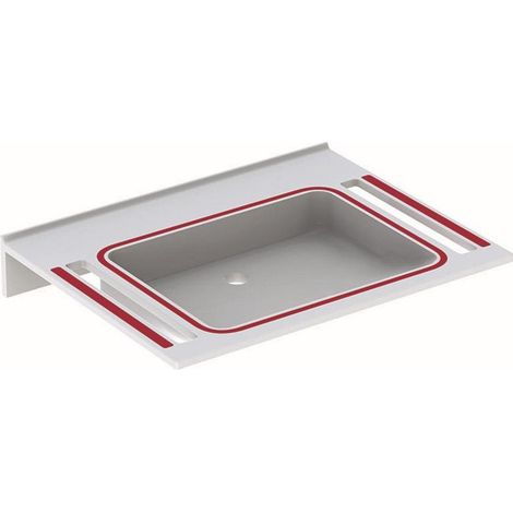 Lavabo Geberit PUBLICA 700x550mm sans trou de robinetterie sans trop pleinavec découpe we