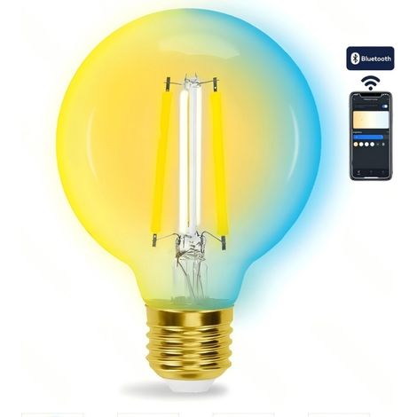 Ampoule Filament Vintage Aigostar G80 E27 6W CCT Réglable - Verre Dégradé - Style Loft Industriel