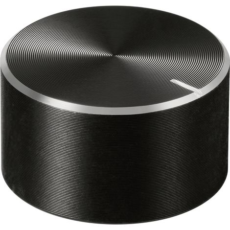TRU COMPONENTS TC-11696460  Drehknopf mit Knopfmarkierung Schwarz (Ø x H) 23 mm x 13 mm Aluminium, P