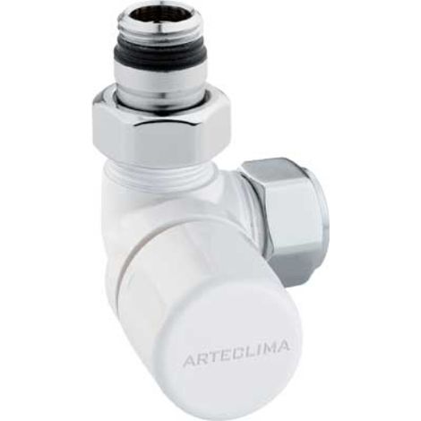 Valvola d'arredo ad angolo termostatica sx bianca 1/2 x 24-19  Arteclima