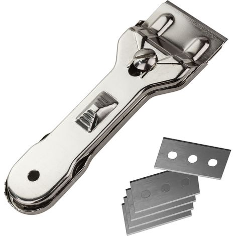 Glasschaber Ceranfeldschaber Kochfeldschaber Schaber mit 5 Ersatzklingen Klingen (1/3)