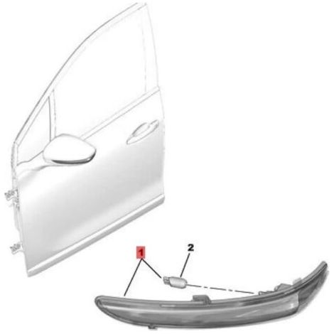 Green Mobility-Boîtier de clignotant de rétroviseur droit , lentille fumée, références 9814464880, 9814464680, 9814464780 et 98144649, pour Citroën C3 et C4 (pièce de rechange). (1/2)