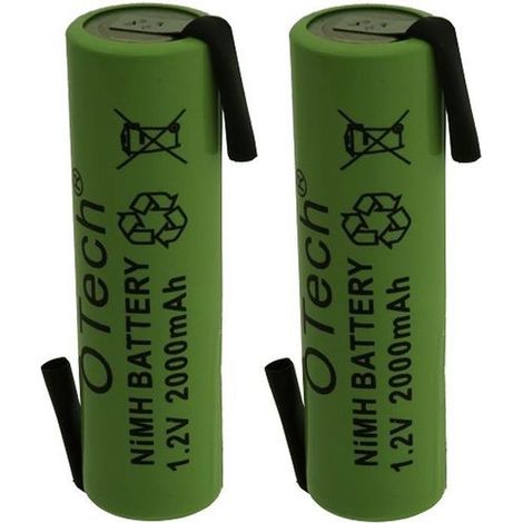 Batterie pour rasoir - OTECH - pour PHILIPS PHILISHAVE HQC281 - Accu Ni‑MH AA 1,2V - 2000mAh - 2 pattes à souder