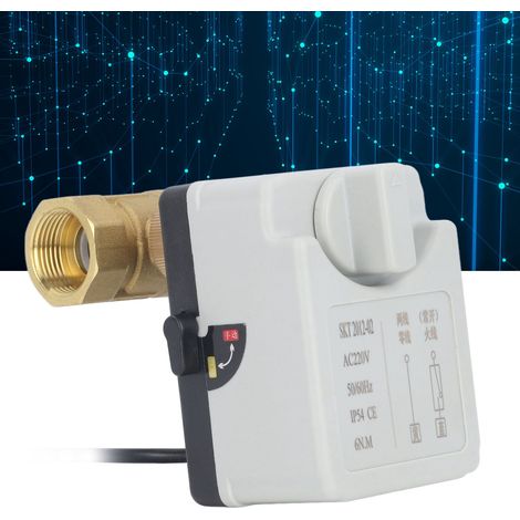 Vanne à bille DN20 à deux voies, manuelle/automatique, vanne électrique à deux fils AC220V normalement ouverte (1/5)