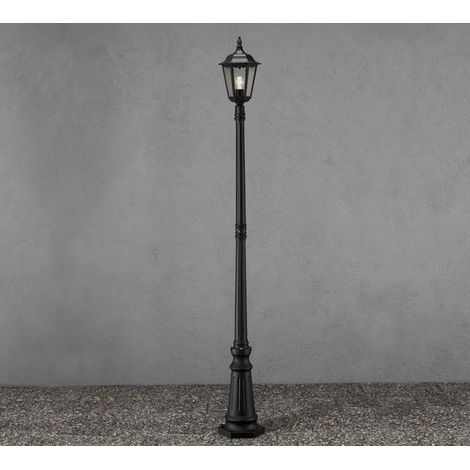 Straßenlaterne aus Aluminium Schwarz, antike E27 Mastleuchte, Höhe 210cm (1/4)