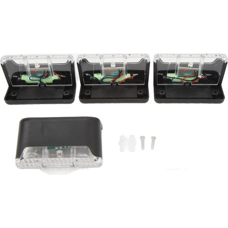 Luces solares para escaleras exteriores de 600 mAh, carcasa negra, luz cálida, para jardín, 4 unidades -Crezuo