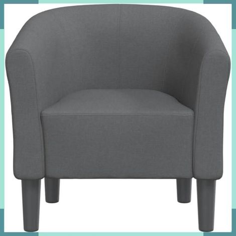 Chaise cabriolet - 356430 - gris foncé tissu - structure bois massif - 70x56x68 cm (1/5)