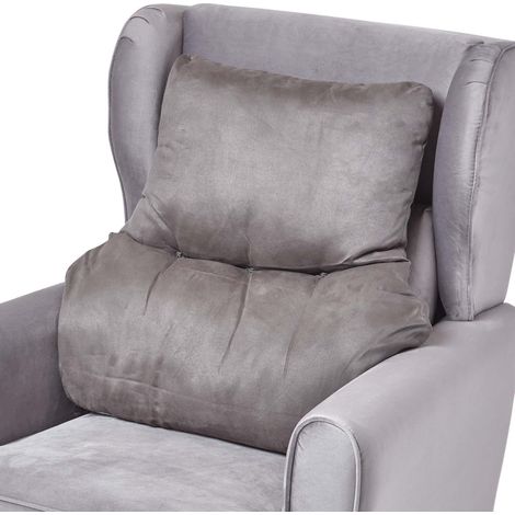 HOMESCAPES Grey Faux Suede Back Support Cushion