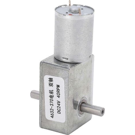 Moteur à engrenages DC double arbre, sens de rotation réglable, réducteur à vis sans fin carré, 24V 40RPM, haute précision (1/5)