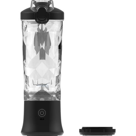 Blender portable pour smoothies, jus de fruits frais, milkshakes et purées pour bébé, mini blender de 590 ml, sans BPA, idéal pour le sport en extérieur, la maison et les voyages, noir. (1/5)