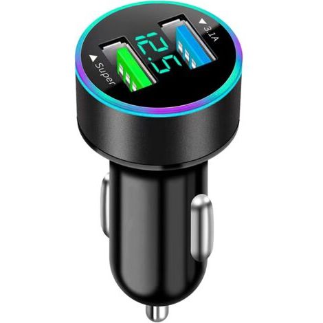 Allume Cigare USB, Total 66W [Super & 3.1A] Chargeur de Voiture, Prise USB Charge Rapide 12v, Double Adaptateur Chargeurs de Téléphone Portable pour Automobile, pour i-Phone, Samsung, Xiaomi (1/5)