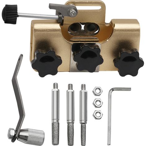 Chain saw sharpening set, gold chain sharpener, includes 3 sharpening heads. (1/5)