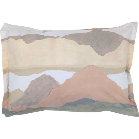 Taie d'oreiller percale de coton LAND CRAIE 50x70 cm (1/5)