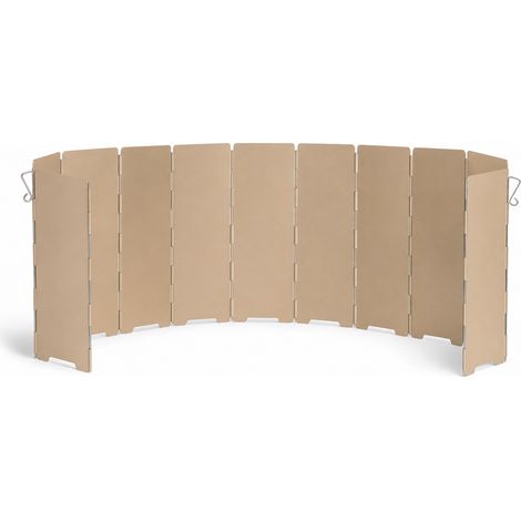 Pare vent pliable pour réchaud à gaz camping kaki avec housse (1/5)