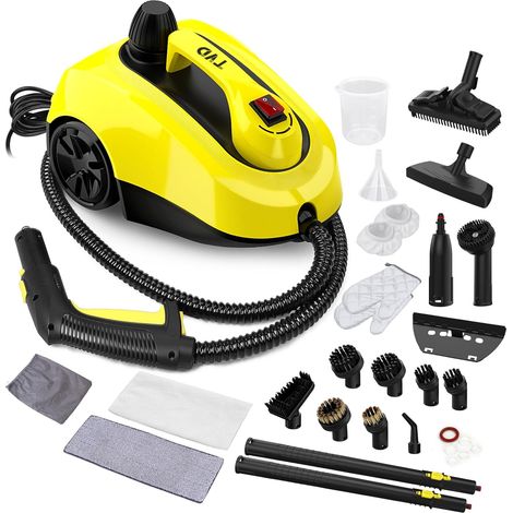 Limpiador a vapor para muebles tapizados, limpiador a vapor con cable de alimentación extralargo de 5 m para limpiar suelos, hornos, coches, azulejos, alfombras, cojines, sofás y eliminar chinches. (1/5)