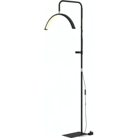 Lámpara de pie LED en forma de media luna, giratoria 350°, regulable, de 36 W y con 7 temperaturas de color para salón. (1/5)