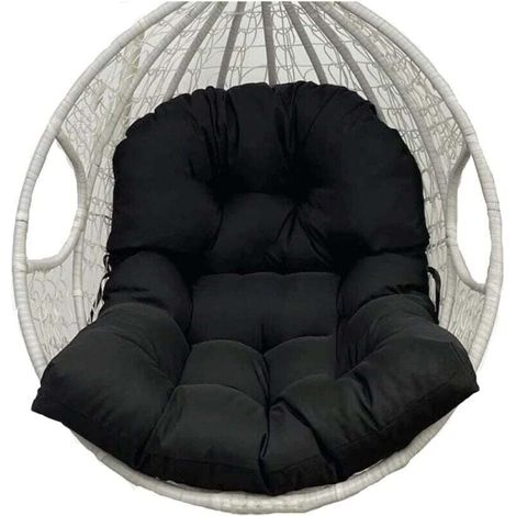 Cuscino per cesto sospeso nero 80x120cm, cuscino per cesto sospeso da esterno, materiale idrorepellente, giardino (1/4)