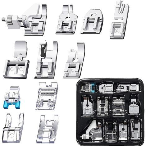 Set of 11 Metal Low Shank Presser Feet for Quilting, Repair, and Sewing (1/5)