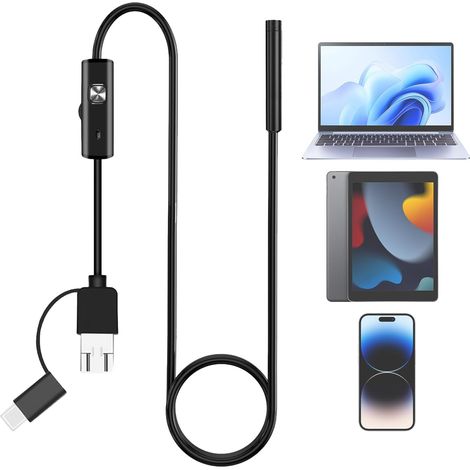 Caméra endoscopique – Caméra de plomberie étanche IP67 Câble de 3,9 m, endoscope réglable Plug and Play pour machines d'inspection de plomberie (1/5)