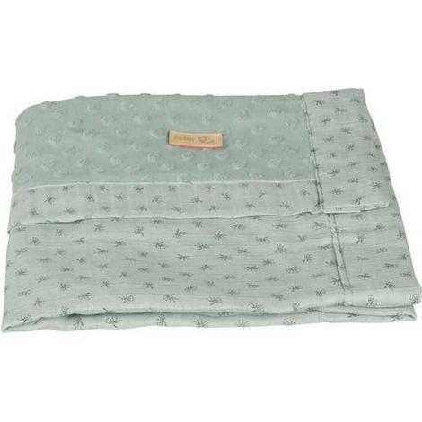 ROBA Couverture Bébé Bio Lil Planet 80x80 cm Certifié GOTS - Motif Pois - Vert