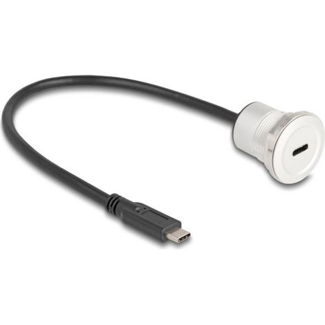 Delock Câble USB-C USB-C® mâle, USB-C® femelle 0.30 m noir, argent 88183 (1/3)