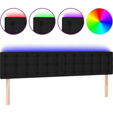 Maison Exclusive - Testiera a LED Nera 200x5x78/88 cm in Tessuto