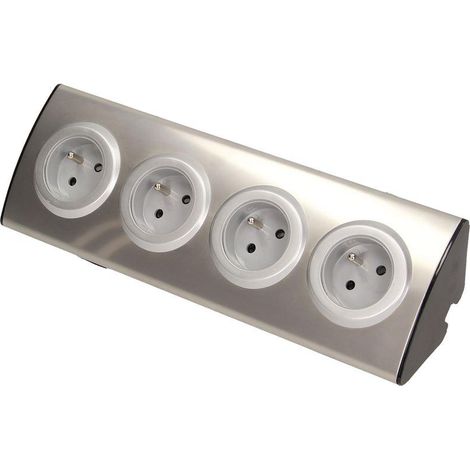 Prise de courant pour meuble 4x250V AC INOX OR-AE-1340 (1/5)