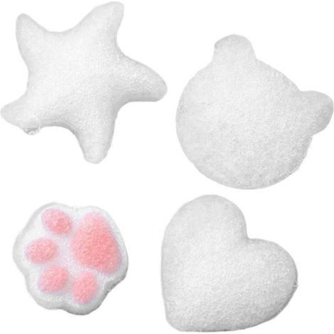 Éponge de bain et de douche pour bébé au design innovant, pour garçon et fille, avec un adorable motif de chat et d'ours. (1/5)