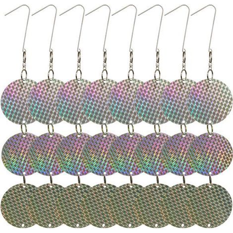 Sollbry Pack de 8 répulsifs Anti-Oiseaux réfléchissants,disques Anti-Oiseaux Suspendus pour moineaux, Pigeons, Corbeaux - pour balcons et Jardins (1/5)