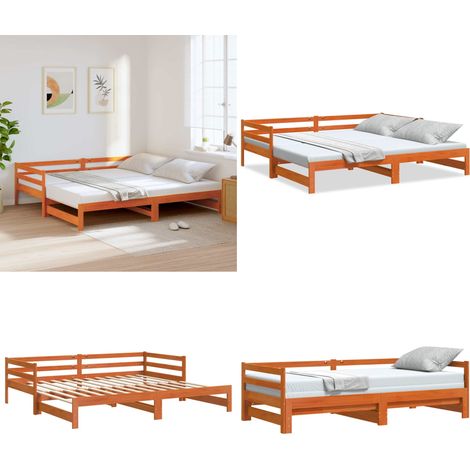 Lit de jour et lit gigogne sans matelas 80x200 cm bois massif - Lit Deux Places - Canapé Lit - Lit Gigogne - Meuble Multifonctionnel - Lit Design - Home & Living (1/5)