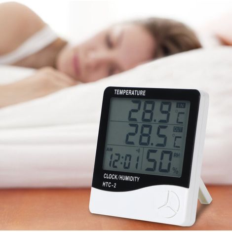 Jauge de température et d'humidité numérique avec affichage double intérieur/extérieur, capteur de température. Pour un monitoring précis. (1/3)