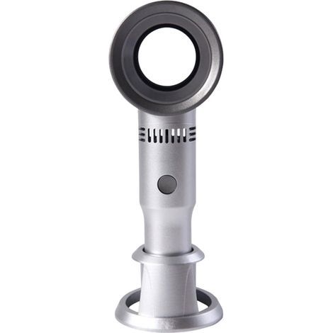 Ventilador sin aspas, USB 3 velocidades, mini ventilador portátil silencioso con sistema de carga turbo y batería de 2000 mAh (plata) (1/4)
