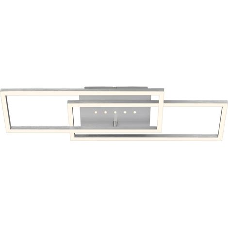 Plafonnier LED avec petits points LED, lumière blanche chaude, plafonnier orientable, lampe LED couleur aluminium, lampe de salon 28W avec fonction mémoire, 560x180x75 mm (LxlxH) (1/3)